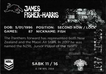 2020 NRL Traders - Street Art Black #SABK 11 James Fisher-Harris Back